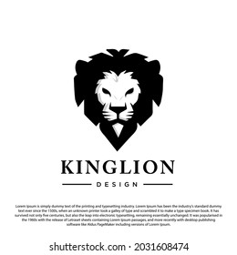 Lion head logo vector illustration, emblem design. Premium design