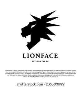 Lion head logo vector illustration, emblem design.
