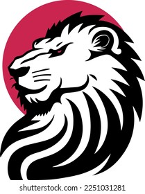 Logo de la cabeza del león. Ilustración vectorial