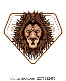 Lion head logo vector illustration