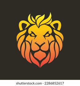 Plantilla de ilustración vectorial del logotipo de la cabeza de león 