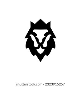Ilustración vectorial del logotipo de la cabeza de león, diseño del emblema.