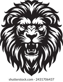 Lion head logo Vector illustration icon, lion face vector Illustration, on an isolated background. Great for outdoors, tattoo and t-shirt design.