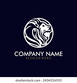 Logo de Lion Head. Ilustración de vector de cabeza de león.