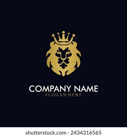 Logo de Lion Head. Ilustración de vector de cabeza de león.