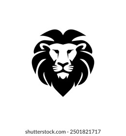 Ilustración vectorial del logotipo de la cabeza del león, diseño del emblema.	
