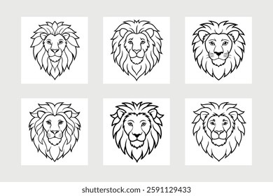 Lion head logo vector illustration.