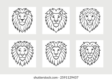 Lion head logo vector illustration.