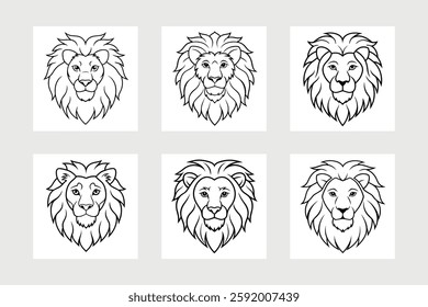 Lion head logo vector illustration.