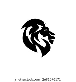 Ilustración vectorial del logotipo de la cabeza del león, diseño del emblema.	
