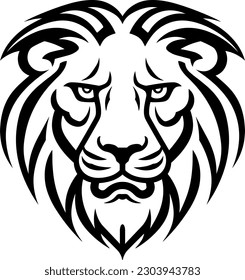 Diseño Ilustración de la plantilla Tatoo con logotipo de cabeza de león