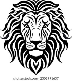 Lion Head Logo Vector Tatoo Template Illustration Design