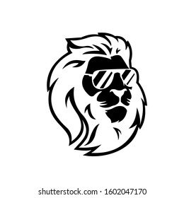 Lion Head Logo Vector Template Illustration Design, on white background