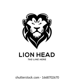 lion head logo vector template design