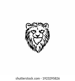 lion head logo vector template illustration design