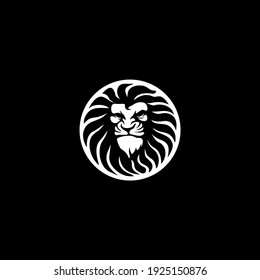 lion head logo vector template illustration design