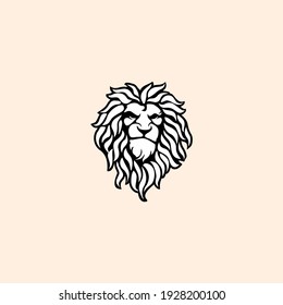 lion head logo vector template illustration design