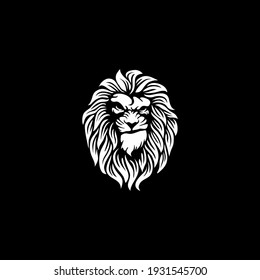 lion head logo vector template illustration design
