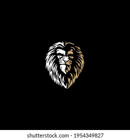 lion head logo vector template vector illustration design