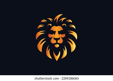 Lion Head Logo Vector Template Illustration Design