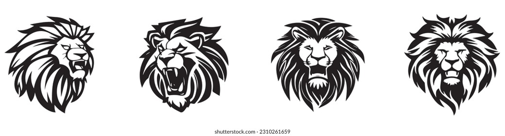 Lion Head Logo Vector Template Illustration Graphic Design.EPS 10