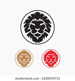 Lion Head Logo Vector Template Illustration Design. luxurious and classic style. monoline vector stock