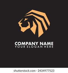 Lion head Logo vector template.