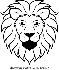 Lion head logo vector template, An eye-catching graphic lion logo design featuring a stylized,