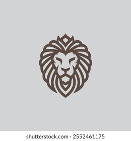 Um logotipo Lion Head com design de modelo vetorial.
