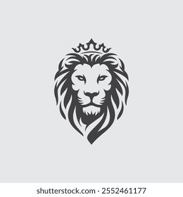 A Lion Head logo with vector template design.
