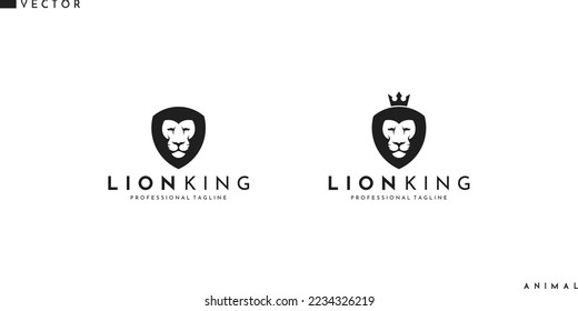 Logo de la cabeza de león. Animales salvajes