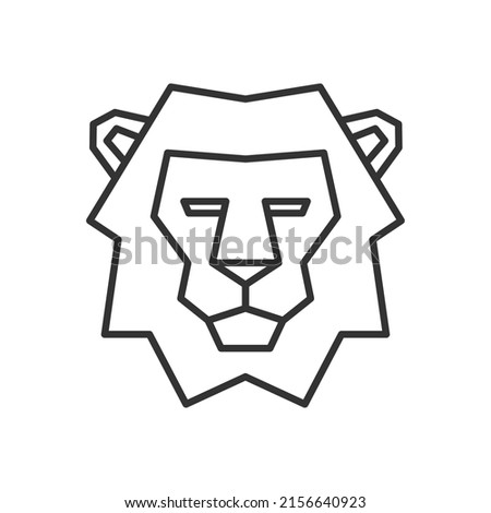Lion head logo. Wildlife face icon. Heraldry symbol. Vector illustration image.