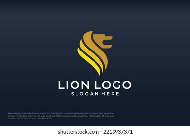 Lion head logos, gold color
