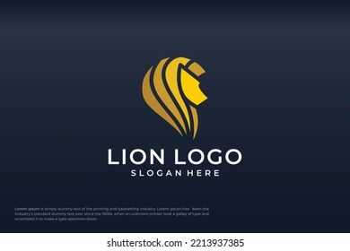 Lion head logos, gold color
