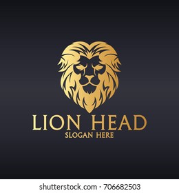 Lion Head logotype. Easy to change color, size and text. 