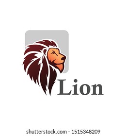 lion head logotype, lion face brand for company