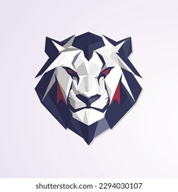 Lion head low poly style. Vector illustration. Isolated on white background.