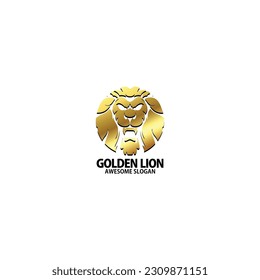 lion head with luxury logo design 