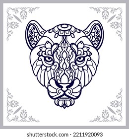 Lion head mandala arts isolated on white background