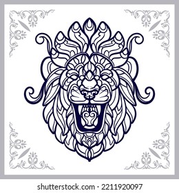 Lion head mandala arts isolated on white background