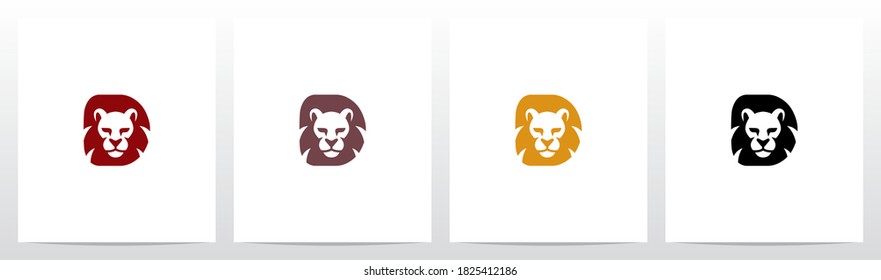 Lion Head With Mane As The Letter Logo Design D