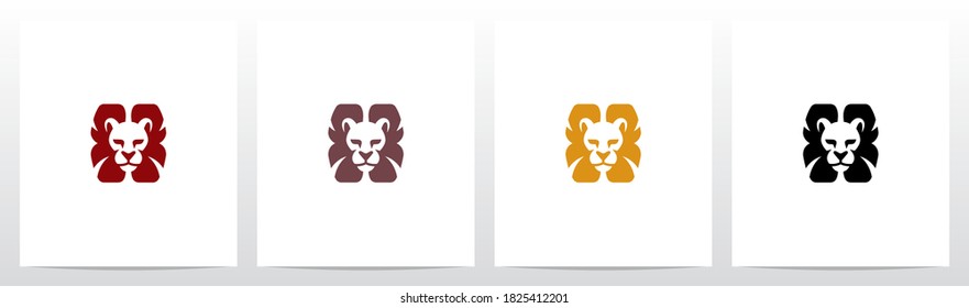 Lion Head With Mane As The Letter Logo Design X