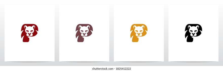 Lion Head With Mane As The Letter Logo Design P