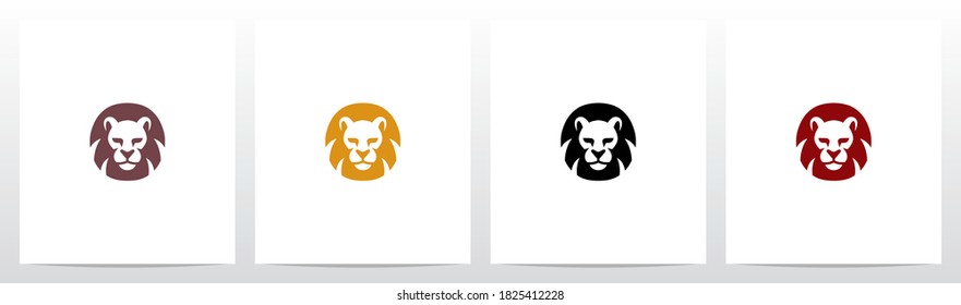 Lion Head With Mane As The Letter Logo Design O