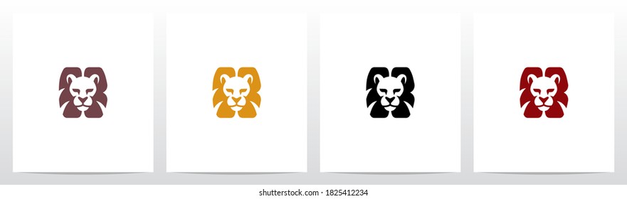 Lion Head With Mane As The Letter Logo Design K