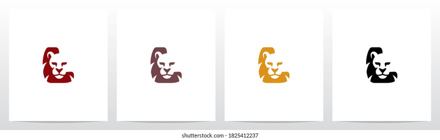 Lion Head With Mane As The Letter Logo Design L
