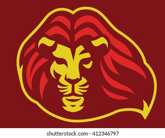 Lion Head mascot with blowing hair