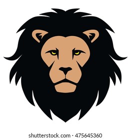 Lion Head Mascot Cartoon Illustration Logo