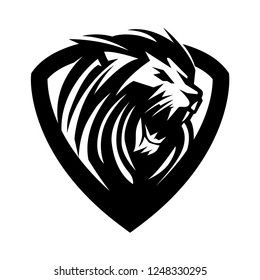 lion head mascot character for logo or illustration