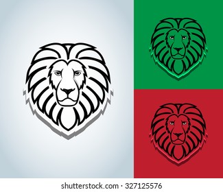Lion head mascot design - vector sign concept illustration. Lion head logo. Wild lion head graphic illustration. Design element. Black and white version. T-shirt vector design.